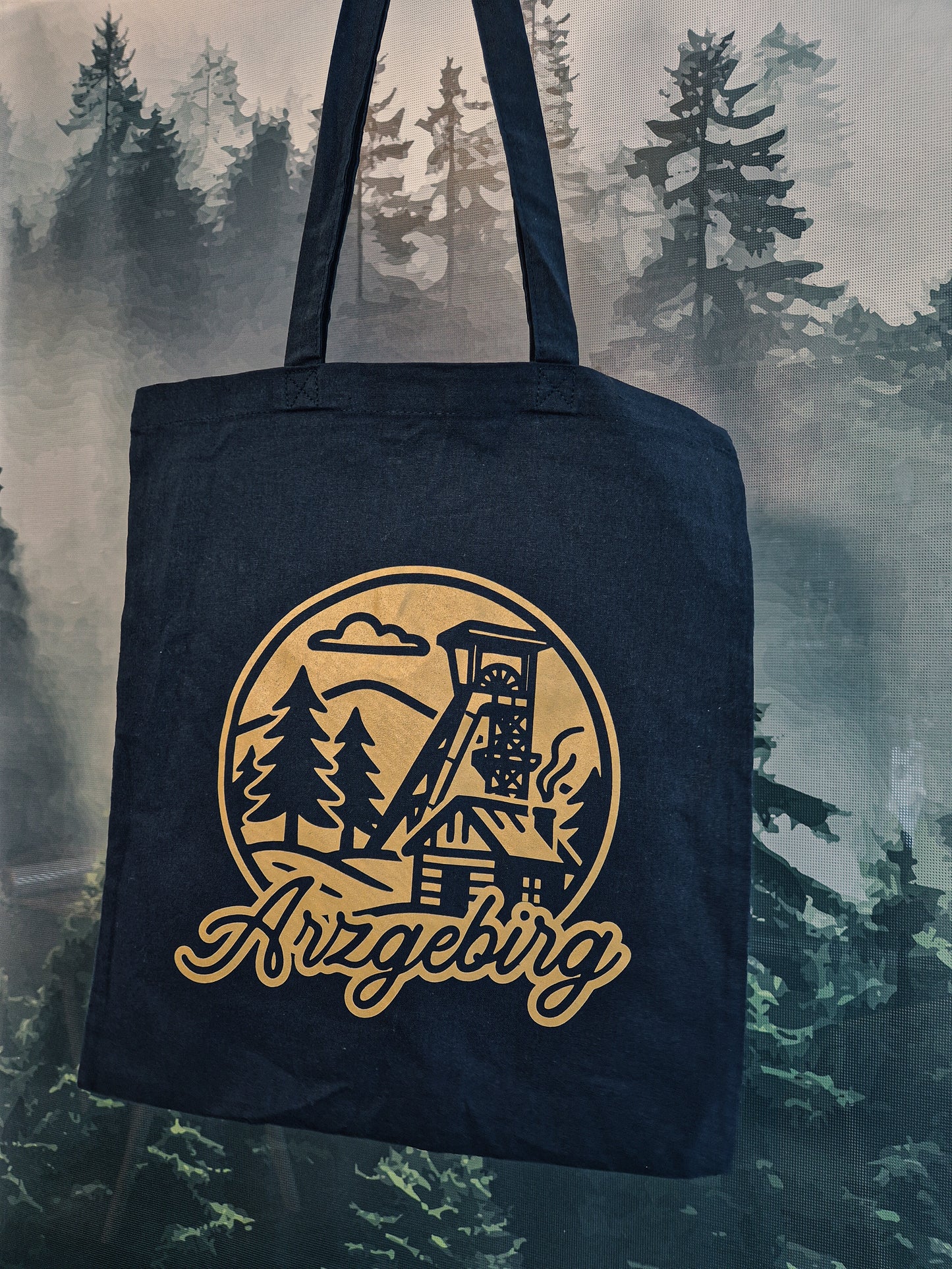 Stoffbeutel - Arzgebirg Minimalist mit langen Henkeln