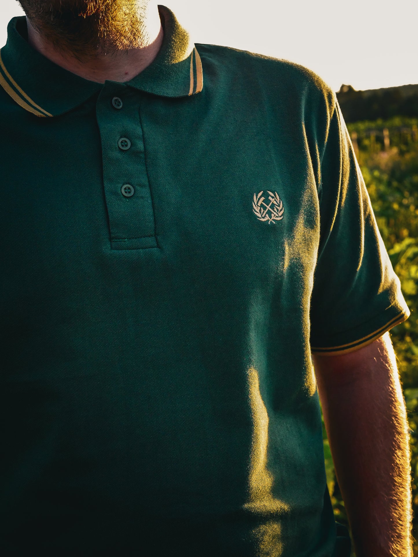 Poloshirt - Bottle Green/Gold