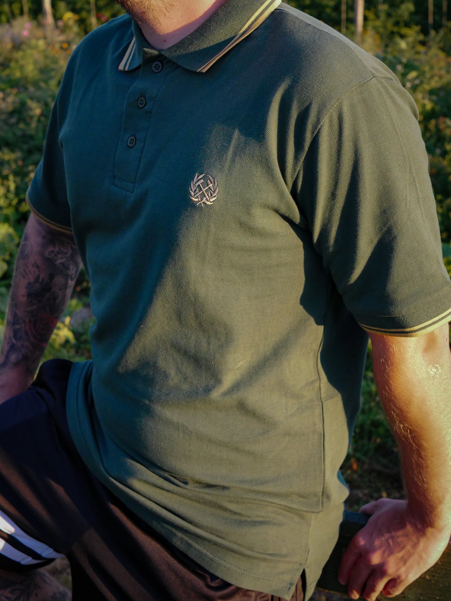 Poloshirt - Bottle Green/Gold