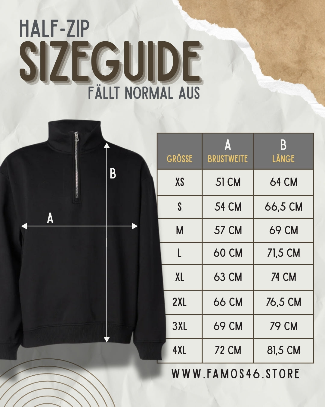 Half Zip Sweatshirt – Schwarz & Gold