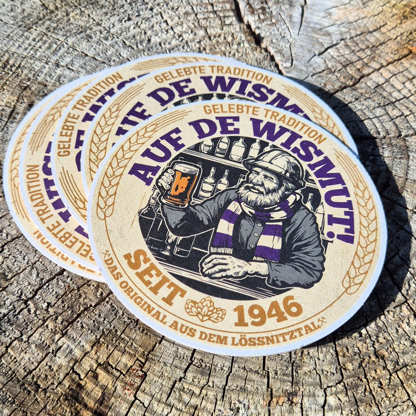 Pivní tácky "Auf de Wismut!" (10 kusů)