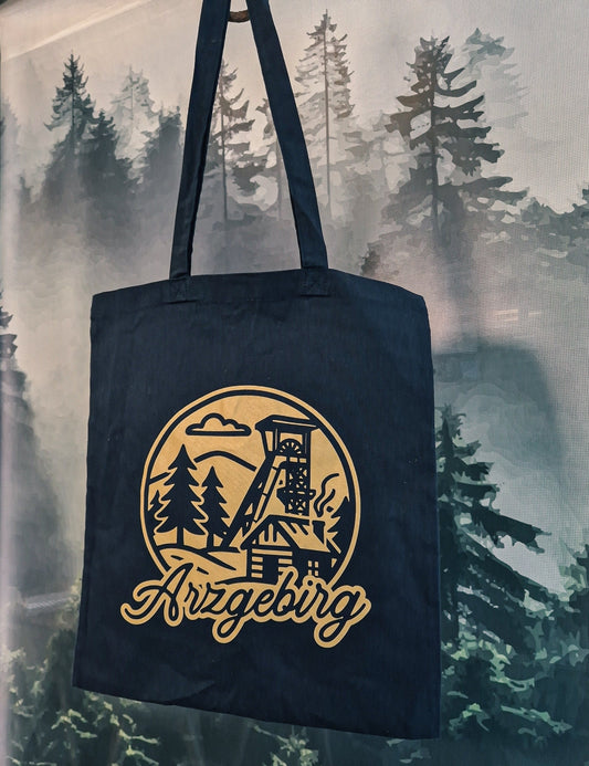 Stoffbeutel - Arzgebirg Minimalist mit langen Henkeln