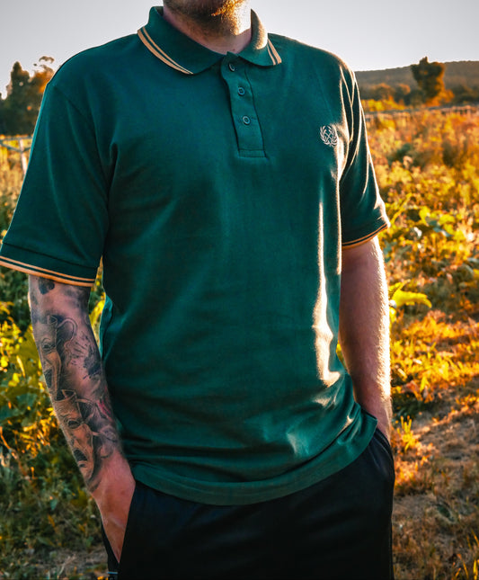 Poloshirt - Bottle Green/Gold
