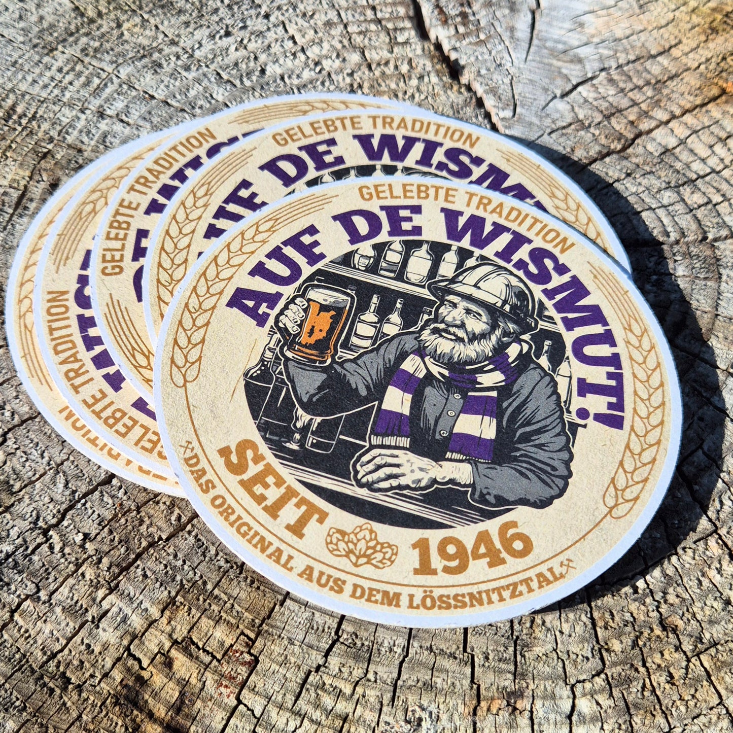 Bierdeckel "Auf de Wismut!" (10 Stück)