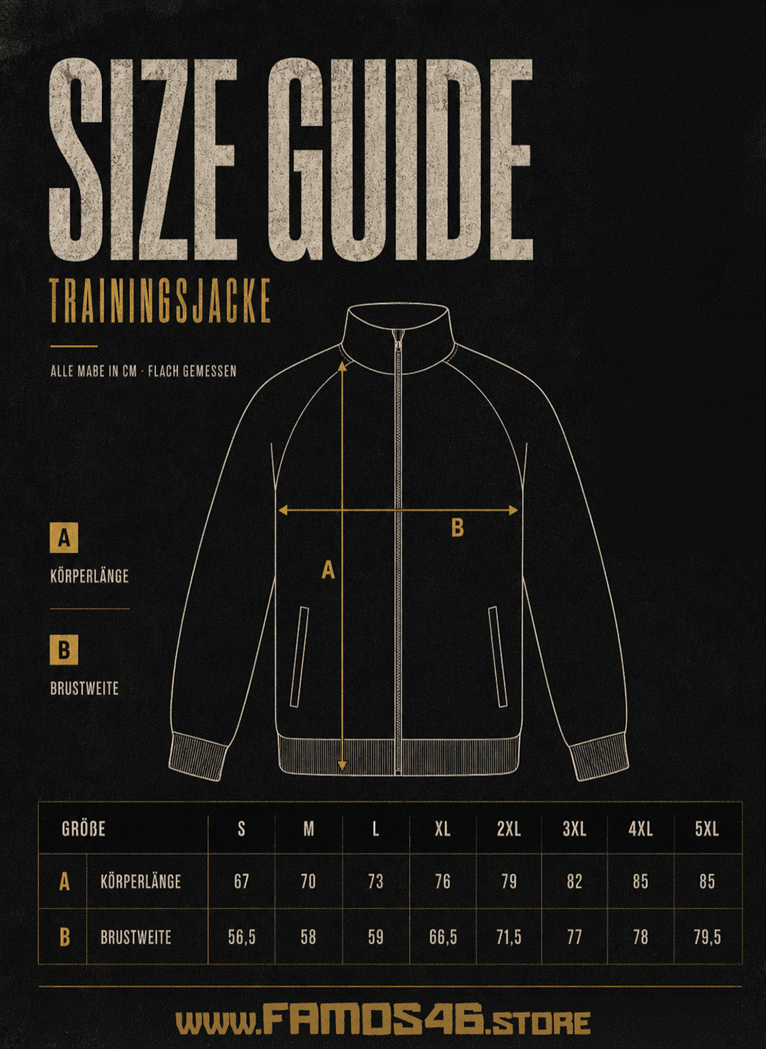 Trainingsjacke - Schwarz//Gold